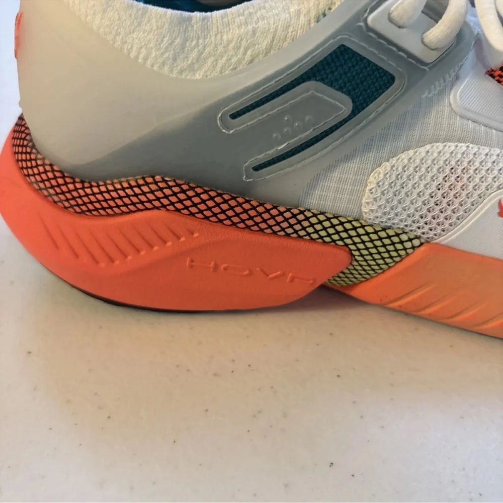 Under Armour White Teal Coral Gradient Athletic Shoes